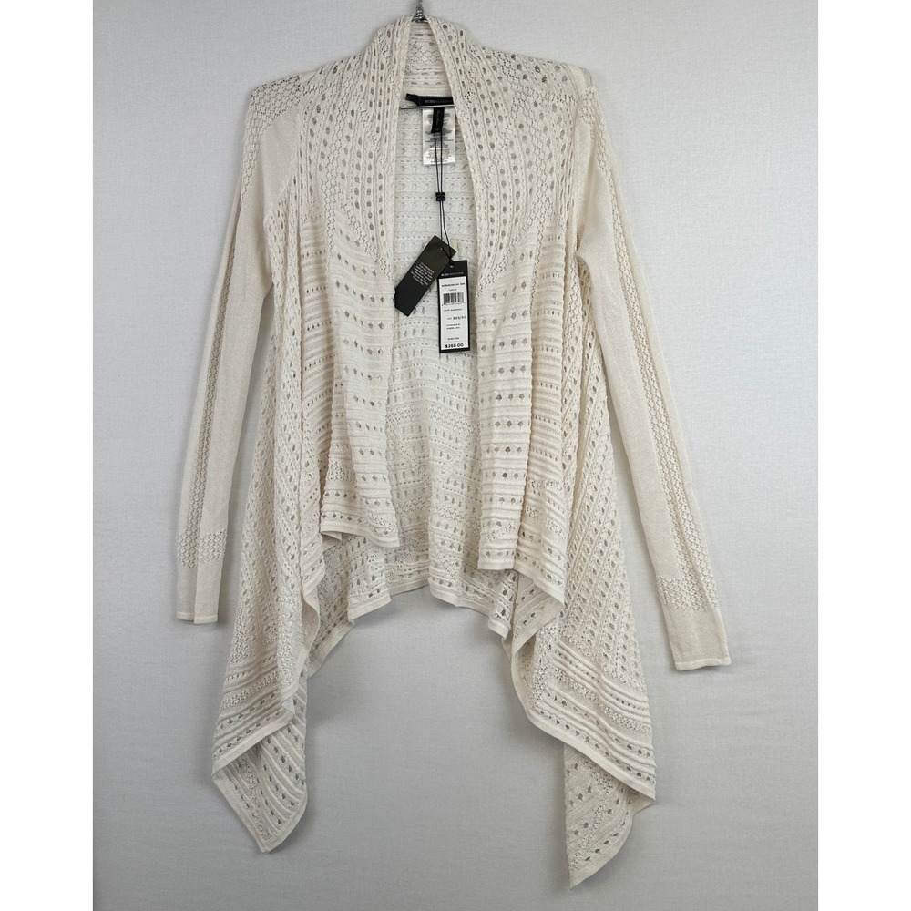 BCBG Max Azria Layla Knit Cardigan Bone Open Front XXS/XS